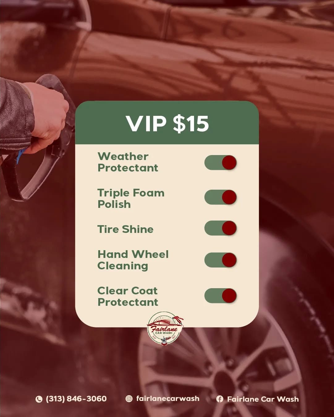 VIP wash package